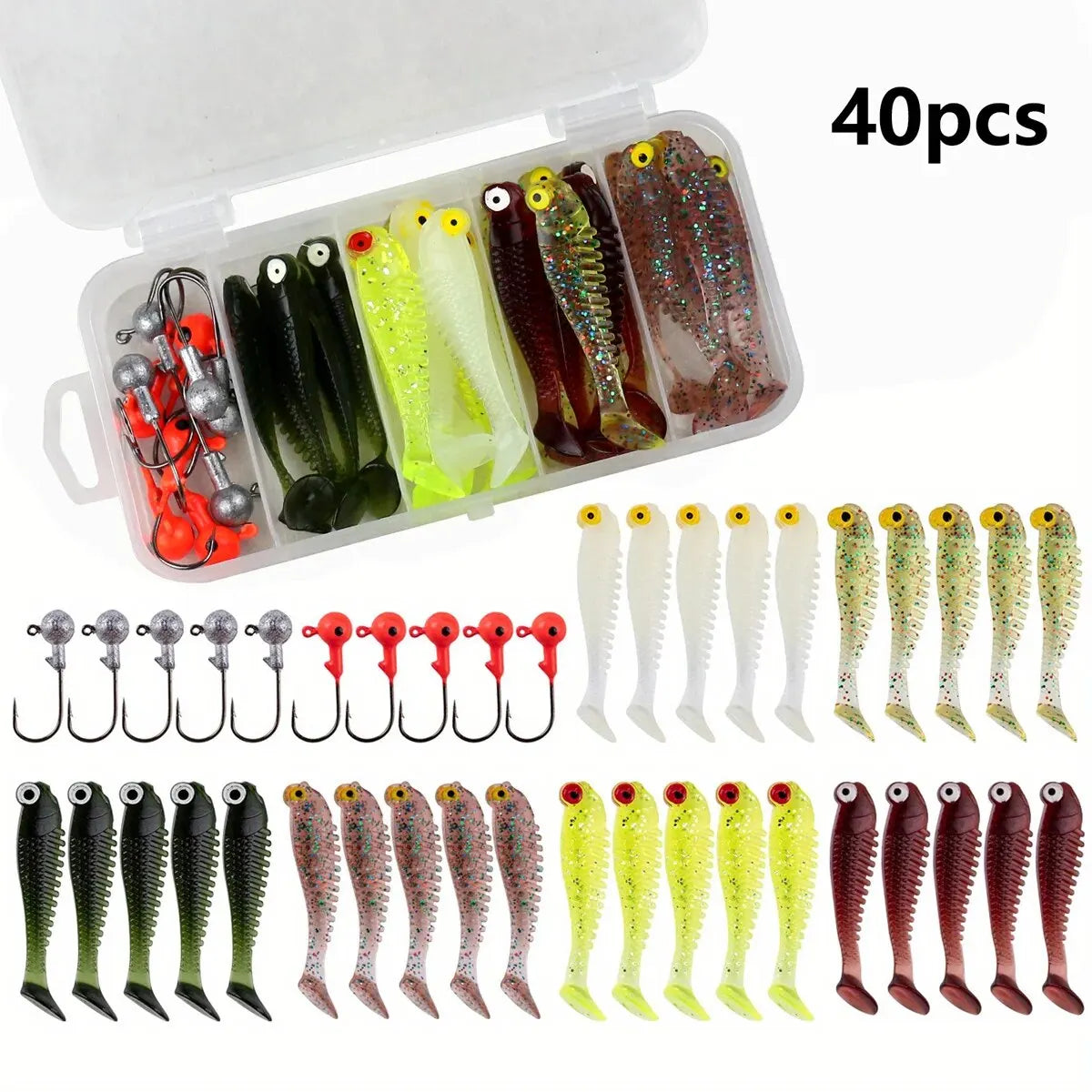 40-Piece Soft Fishing Lure Kit